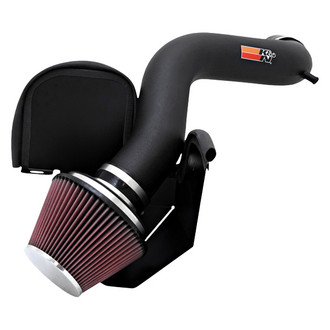K&N® - 57 Series FIPK Generation II High-Density Polyethylene Black Cold Air Intake System with Red Filter and Intake Pipe and Heat Shield