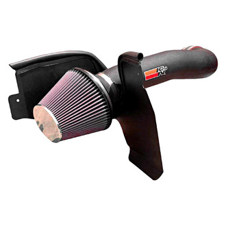 K&N® - 57 Series FIPK Generation II High-Density Polyethylene Black Cold Air Intake System with Red Filter and Intake Pipe and Heat Shield