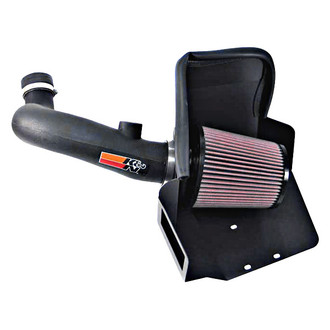 K&N® - 57 Series FIPK Generation II High-Density Polyethylene Black Cold Air Intake System with Red Filter and Intake Pipe and Heat Shield