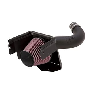 K&N® - 57 Series FIPK Generation II High-Density Polyethylene Black Cold Air Intake System with Red Filter and Intake Pipe and Heat Shield