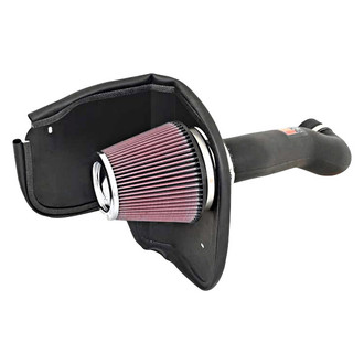 K&N® - 57 Series FIPK Generation II High-Density Polyethylene Black Cold Air Intake System with Red Filter and Intake Pipe and Heat Shield