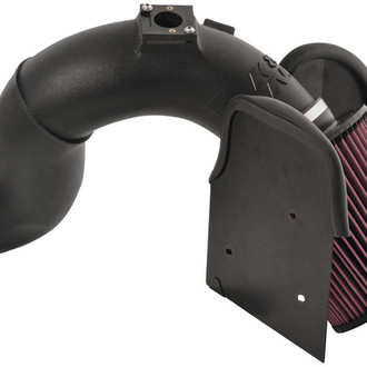 K&N® - 57 Series FIPK Generation II High-Density Polyethylene Black Cold Air Intake System with Red Filter and Intake Pipe and Heat Shield