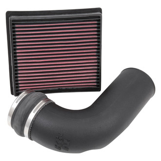 K&N® - 57 Series FIPK Generation II High-Density Polyethylene Black Cold Air Intake System with Red Filter and Intake Pipe
