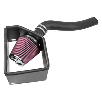 K&N® - 57 Series FIPK Generation II High-Density Polyethylene Black Cold Air Intake System with Red Filter and Intake Pipe and Heat Shield