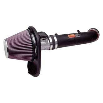 K&N® - 57 Series FIPK Generation II High-Density Polyethylene Black Cold Air Intake System with Red Filter and Intake Pipe and Heat Shield