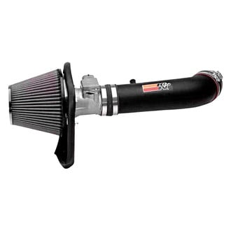 K&N® - 57 Series FIPK Generation II High-Density Polyethylene Black Cold Air Intake System with Red Filter and Intake Pipe and Heat Shield