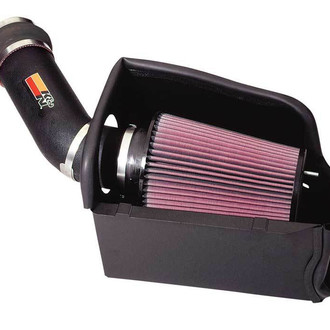 K&N® - 57 Series FIPK Generation II High-Density Polyethylene Black Cold Air Intake System with Red Filter and Intake Pipe