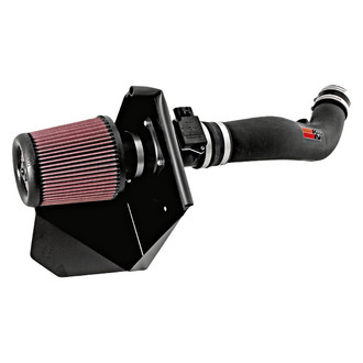 K&N® - 57 Series FIPK Generation II High-Density Polyethylene Black Cold Air Intake System with Red Filter and Intake Pipe