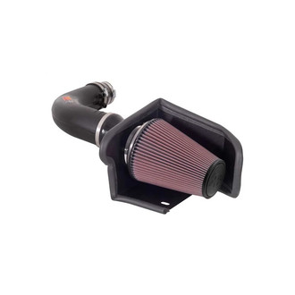 K&N® - 57 Series FIPK Generation II High-Density Polyethylene Black Cold Air Intake System with Red Filter and Intake Pipe and Heat Shield