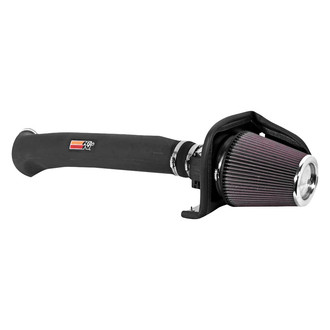 K&N® - 57 Series FIPK Generation II High-Density Polyethylene Black Cold Air Intake System with Red Filter and Intake Pipe and Heat Shield