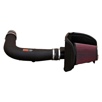 K&N® - 57 Series FIPK Generation II High-Density Polyethylene Black Cold Air Intake System with Red Filter and Intake Pipe and Heat Shield
