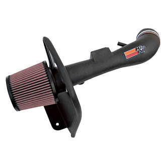 K&N® - 57 Series FIPK Generation II High-Density Polyethylene Black Cold Air Intake System with Red Filter and Intake Pipe and Heat Shield
