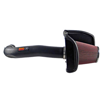 K&N® - 57 Series FIPK Generation II High-Density Polyethylene Black Cold Air Intake System with Red Filter and Intake Pipe and Heat Shield