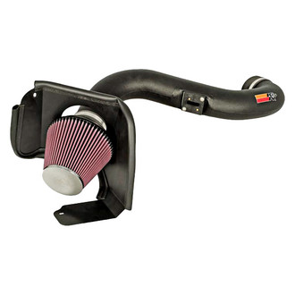 K&N® - 57 Series FIPK Generation II High-Density Polyethylene Black Cold Air Intake System with Red Filter and Intake Pipe and Heat Shield