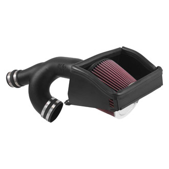 K&N® - 57 Series FIPK Generation II High-Density Polyethylene Black Cold Air Intake System with Red Filter and Intake Pipe
