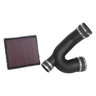 K&N® - 57 Series FIPK Generation II High-Density Polyethylene Black Cold Air Intake System with Red Filter and Intake Pipe