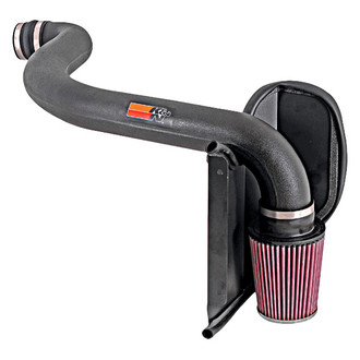 K&N® - 57 Series FIPK Generation II High-Density Polyethylene Black Cold Air Intake System with Red Filter and Intake Pipe and Heat Shield