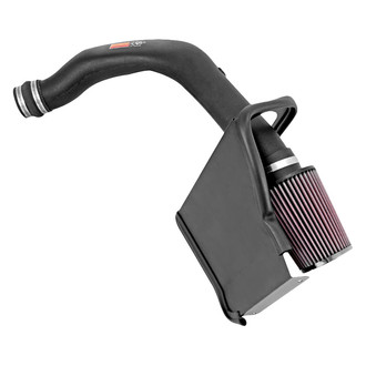 K&N® - 57 Series FIPK Generation II High-Density Polyethylene Black Cold Air Intake System with Red Filter and Intake Pipe and Heat Shield
