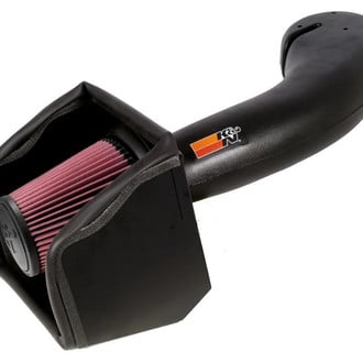 K&N® - 57 Series FIPK Generation II High-Density Polyethylene Black Cold Air Intake System with Red Filter and Intake Pipe and Heat Shield
