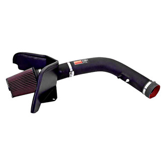 K&N® - 57 Series FIPK Generation II High-Density Polyethylene Black Cold Air Intake System with Red Filter and Intake Pipe and Heat Shield