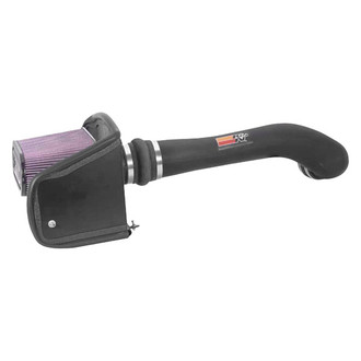 K&N® - 57 Series FIPK Generation II High-Density Polyethylene Black Cold Air Intake System with Red Filter and Intake Pipe and Heat Shield