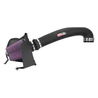 K&N® - 57 Series FIPK Generation II High-Density Polyethylene Black Cold Air Intake System with Red Filter and Intake Pipe and Heat Shield