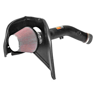 K&N® - 57 Series FIPK Generation II High-Density Polyethylene Black Cold Air Intake System with Red Filter and Intake Pipe and Heat Shield
