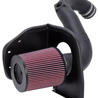 K&N® - 57 Series FIPK Generation II High-Density Polyethylene Black Cold Air Intake System with Red Filter and Intake Pipe and Heat Shield