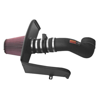 K&N® - 57 Series FIPK Generation II High-Density Polyethylene Black Cold Air Intake System with Red Filter and Intake Pipe