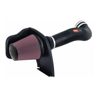 K&N® - 57 Series FIPK Generation II High-Density Polyethylene Black Cold Air Intake System with Red Filter and Intake Pipe and Heat Shield