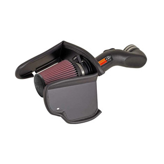K&N® - 57 Series FIPK Generation II High-Density Polyethylene Black Cold Air Intake System with Red Filter and Intake Pipe and Heat Shield