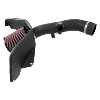 K&N® - 57 Series FIPK Generation II High-Density Polyethylene Black Cold Air Intake System with Red Filter and Intake Pipe and Heat Shield