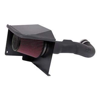 K&N® - 57 Series FIPK Generation II High-Density Polyethylene Black Cold Air Intake System with Red Filter and Intake Pipe and Heat Shield