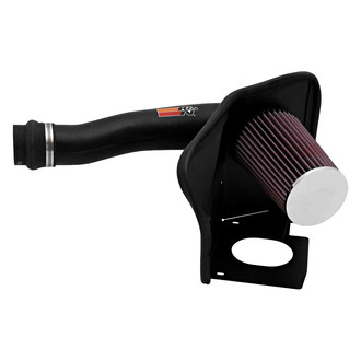 K&N® - 57 Series FIPK Generation II High-Density Polyethylene Black Cold Air Intake System with Red Filter and Intake Pipe and Heat Shield
