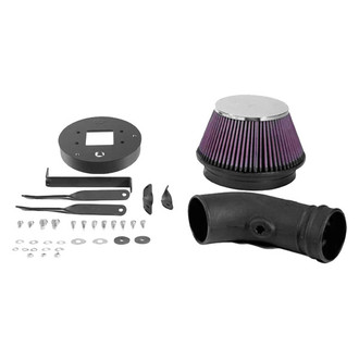 K&N® - 57 Series FIPK Generation I High-Density Polyethylene Black Cold Air Intake System with Red Filter and Intake Pipe