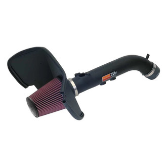 K&N® - 57 Series FIPK Generation II High-Density Polyethylene Black Cold Air Intake System with Red Filter and Intake Pipe and Heat Shield