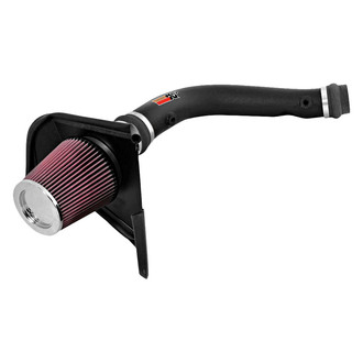 K&N® - 57 Series FIPK Generation II High-Density Polyethylene Black Cold Air Intake System with Red Filter and Intake Pipe and Heat Shield