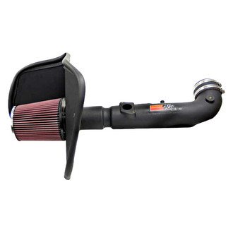 K&N® - 57 Series FIPK Generation II High-Density Polyethylene Black Cold Air Intake System with Red Filter and Intake Pipe and Heat Shield