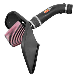 K&N® - 57 Series FIPK Generation II High-Density Polyethylene Black Cold Air Intake System with Red Filter and Intake Pipe