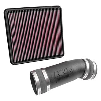 K&N® - 57 Series FIPK Generation II High-Density Polyethylene Black Cold Air Intake System with Red Filter and Intake Pipe