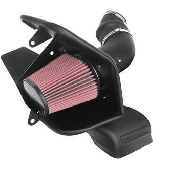 K&N® - 63 Series AirCharger® High-Density Polyethylene Black Cold Air Intake System with Red Filter