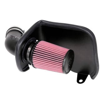 K&N® - 63 Series AirCharger® High-Density Polyethylene Black Cold Air Intake System with Red Filter