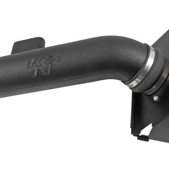 K&N® - 63 Series AirCharger® High-Density Polyethylene Black Cold Air Intake System with Red Filter