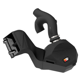 K&N® - 63 Series AirCharger® High-Density Polyethylene Black Cold Air Intake System with Red Filter
