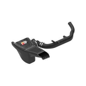 K&N® - 63 Series AirCharger® High-Density Polyethylene Black Cold Air Intake System with Red Filter