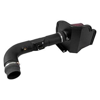 K&N® - 63 Series AirCharger® High-Density Polyethylene Black Cold Air Intake System with Red Filter