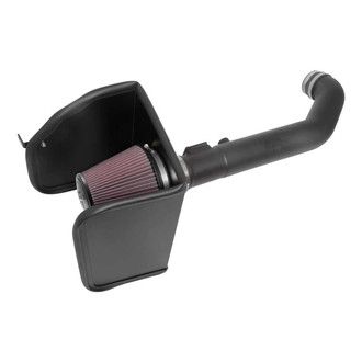 K&N® - 63 Series AirCharger® High-Density Polyethylene Black Cold Air Intake System with Red Filter