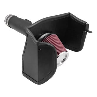K&N® - 63 Series AirCharger® High-Density Polyethylene Black Cold Air Intake System with Red Filter