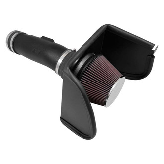 K&N® - 63 Series AirCharger® High-Density Polyethylene Black Cold Air Intake System with Red Filter