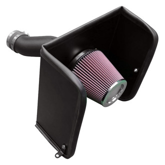 K&N® - 63 Series AirCharger® High-Density Polyethylene Black Cold Air Intake System with Red Filter